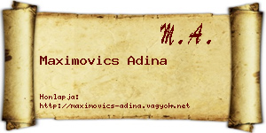 Maximovics Adina névjegykártya